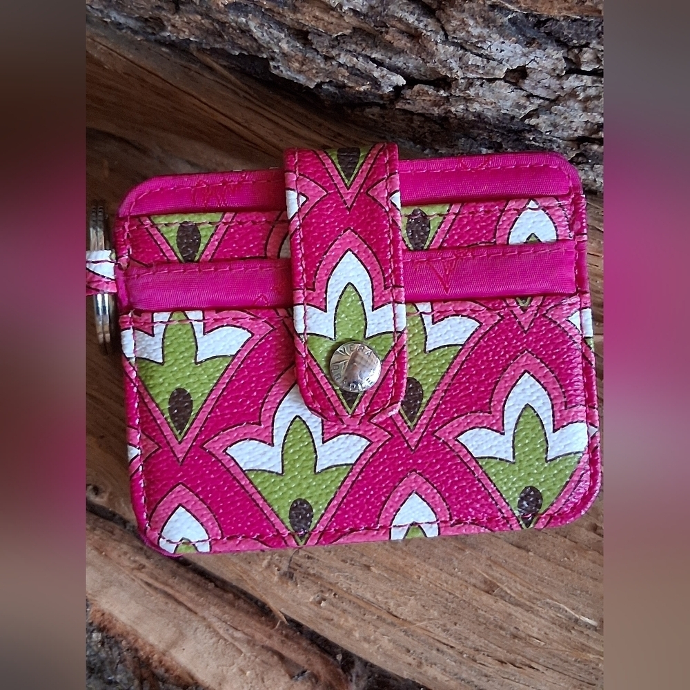 Vibrant Pink and Green Card Holder